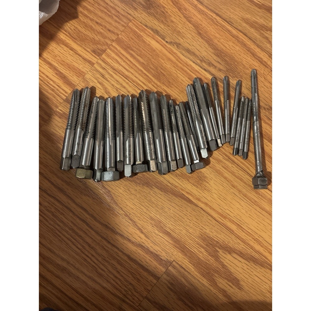 Lot of 25 USA HSS Hand Taps – Mixed Sizes Taper & Plug Style – Thread Cutting